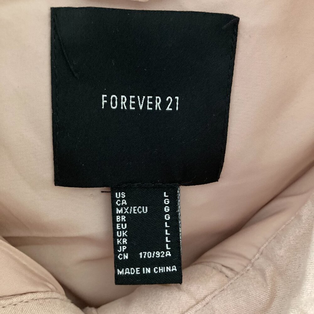 Forever 21 Women Sherpa Fleece Shacket Large Pink - Picture 4 of 6